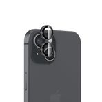 Bix iPhone 15 / 15 Plus Safir Lens Koruyucu 3D Kamera Camı 9H Premium Lens Kapağı Siyah