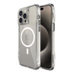 Bix iPhone 15 Pro Octagon Hava Yastıklı Magsafe Maksimum Korumalı Antrasit Kristal Şeffaf Kılıf
