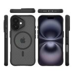 Bix iPhone 16 Carbon Fiber Force Magsafe Anti Şok Teknolojili Kamera ve Ekran Korumalı Kılıf