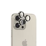 Bix iPhone 16 Pro / 16 Pro Max 9H Gerçek Cam Crystal AR+AF Doğal Titanyum Lens Koruyucu