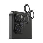 Bix iPhone 16 Pro / 16 Pro Max Safir 3D Kamera Camı 9H Premium Siyah Titanyum Lens Koruyucu