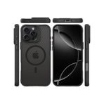 Bix iPhone 16 Pro Carbon Fiber Force Magsafe Anti-Şok Teknolojili Kamera ve Ekran Korumalı Kılıf