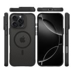Bix iPhone 16 Pro Carbon Fiber Force Magsafe Anti-Şok Teknolojili Kamera ve Ekran Korumalı Kılıf