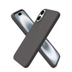 Bix iPhone 16 Silikon Kılıf MagSafe Uyumlu Güçlü Koruma Darbe Emici Seramik Gri