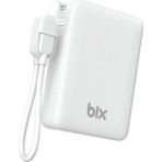 Bix PB116 10000MAH PD20W Hızlı Şarj Dahili Type-C Kablolu Mini Powerbank LED Ekranlı Type-C & Usb-A Beyaz