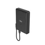 Bix PB117 10000mAh PD20W Hızlı Şarj USB-C Kablosuz MagSafe Telefon Stant Özellikli Mini Powerbank Siyah Android iOS Uyumlu
