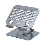 Bix PS01 Gri 360 Dönebilen Isı Dağıtımlı Katlanabilir iPad Tutucu Metal Tablet Standı