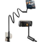 Bix Saiji Ivy-4 Plus 120 cm 360° Derece Dönebilen, Ayarlanabilir ve Dayanıklı 4.7-12.9″ Inç Esnek Kollu Flexible Akrobat Tablet Tutucu - Siyah