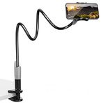 Bix SAIJI IVY-85 Akrobat Esnek Telefon Tutucu, Deveboynu Yataklı Telefon Tutacağı, Masa için Esnek Uzun Kollu Telefon Montajı, Klips Braketi Kelepçe Standı 4.0-6.3'' Siyah