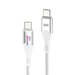 Bix T1CC 60W Ledli 1 mt Beyaz Type-C Şarj Kablosu