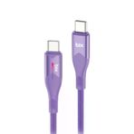 Bix T1CC 60W Ledli 1 mt Mor Type-C Şarj Kablosu