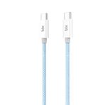 Bix T2CC 60W Ledli 1 mt Mavi Type-C Örgülü PVC Kablo