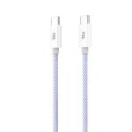 Bix T2CC 60W Ledli 1 mt Mor Type-C Örgülü PVC Kablo