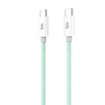 Bix T2CC 60W Ledli 1 mt Yeşil Type-C Örgülü PVC Kablo