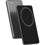 Bix TPB14 5000MAH 15W Kablosuz Hızlı Şarj Destekli 20W Usb-C Pd 3.0 Manyetik Ultra Slim Metal Gövdeli Powerbank Koyu Gri - Siyah