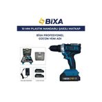 bixa CD6023B 21V 25Nm Profesyonel Çift Akülü Şarjlı Matkap Vidalama Seti 10mm Plastik Mandrenli
