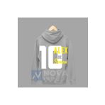 Biy Store Alex de souza sırt yazı forma baskılı unisex kapüşonlu gri kışlık sweatshirt