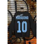 Biy Store Diego Maradona Sırt 10 Numara Milli Takım Forma Baskılı Unisex Bisiklet Spor Sweatshirt - 2XL - Siyah