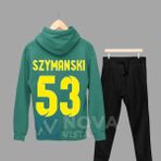 Biy Store Sebastian Szymanski Sırt Yazı Forma Baskılı Unisex Kapüşonlu Kışlık Sweatshirt Eşofman Takımı - XL - Yeşil