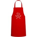Bıyıklı Chef Tasarım Özel Baskılı Chef Mutfak Önlüğü Kırmızı