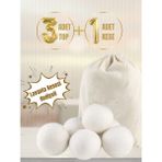 Biz Class Doğal Çamaşır Yumuşatıcı Keçe Natural 10x10 cm Natural 3’lü Yün Kurutma Makinesi Topu
