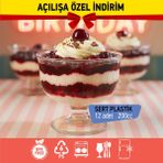 Bizden Gelsin Bizdengelsin 12’li Ayaklı Tatlı Kabı Kase, 200CC Mika Sert Plastik Şeffaf, Aşure Meze Salata Çerez Dondurma - 12 Adet