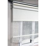 Bizden Perde Çiftli Sistem Çizgili Kırık Beyaz Tül + Stor Güneşlik Perdeler - 120 x 260 cm