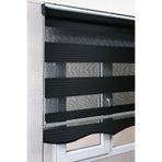 bizdenperde Etekli Siyah Pileli Zebra Kaliteli Güneşlik Stor Perde
