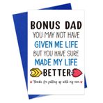 BIZIBAFF Bonus Baba Babalar Günü Kartı - Üvey Kız Üvey oğlu Baba Doğum Günü Hediyeleri