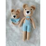 Bizim Ayıcık Uyku Arkadaşı ve Çıngırak Amigurumi Organik Oyuncak