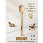 Bizim Şimşir Ağacı Servis Kaşığı, Doğal Ahşap, 31 cm Uzun Saplı, El Yapımı, Mutfak Karıştırıcı Kaşık