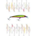 Bizimevde 8 cm 10 gr Rapala Balık Yemi Kurşun Arkası Olta Yem Seti Karbon Çelik Iğne 5 Renk - Limon Çakarlı Mor