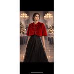 bizizmoda Lüks Tilki Tüğ Görünümlü Abiye Üzeri Peluş Kürk Etol Pelerin Bolero