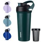 BJPKPK 25oz Yalıtımlı Bardak Saplı Paslanmaz Çelik Çalkalayıcı Su Şişesi Protein Karışımları için Koyu Yeşil