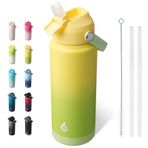 BJPKPK Hasır Kapaklı Su Şişesi, 24 oz Vakum Yalıtımlı Su Şişeleri, Spor, Seyahat, BPA İçermeyen Sızdırmaz Termos, Bardaklar, Şişeler, Bardaklar, Bardaklar, Taze Yeşil