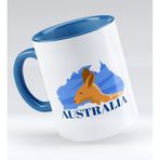 BK 1 Gift Australia Tasarımlı Mavi Beyaz Kupa Bardak