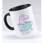 BK 1 Gift Tea Rex Tasarımlı Siyah Kupa Bardak