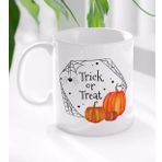BK 2 Gift Halloween Trick Or Treat Tasarımlı Beyaz Kupa Bardak