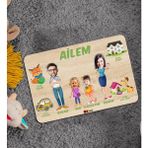 BK 2 Toys Çocuklara Özel Ailem Konseptli 4 Kişilik Ahşap Eğitici Puzzle