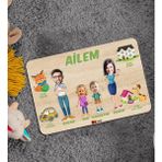 BK 4 Toys Çocuklara Özel Ailem Konseptli 4 Kişilik Ahşap Eğitici Yapboz Puzzle