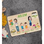 BK 5 Toys Çocuklara Özel Ailem Konseptli 4 Kişilik Ahşap Eğitici Puzzle