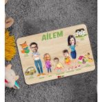 BK 6 Toys Çocuklara Özel Ailem Konseptli 5 Kişilik Ahşap Eğitici Yapboz Puzzle