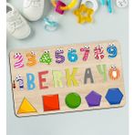 BK 8 Toys Çocuklara Özel İsimli Büyük Boy Ahşap Eğitici Yapboz 50X30 cm Puzzle