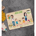 BK 9 Toys Çocuklara Özel Ailem Konseptli 5 Kişilik Ahşap Eğitici Puzzle