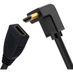 BK 90 Derece L Tipi Açılı 50 cm HDMI Erkek-Dişi Uzatma Kablosu