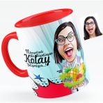 BK Bayan Diyetisyen Karikatürlü Kırmızı Kupa Bardak