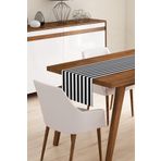 Bk BKRUNNER45 Home Dekor Modern Siyah Beyaz Çizgili Runner