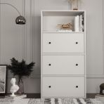 BK Concept ÇA-D-1056-Ç Beyaz 65 cm Düşer Kapaklı Raflı Çok Amaçlı Dolap