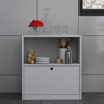 BK Concept ÇA-D-1139-Ç 65,4 cm Çıtasız Kapaklı Raflı Beyaz Çok Amaçlı Dolap