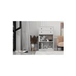 BK Concept Çıtasız ŞFN-1049-Ç İki Çekmeceli Raflı Beyaz Şifonyer